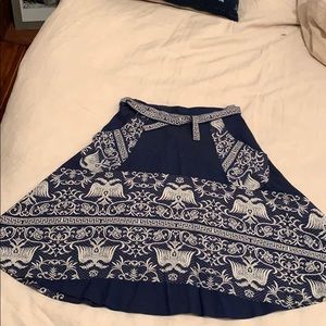 Vintage 70s Greek Inspired A-Line Wrap Skirt